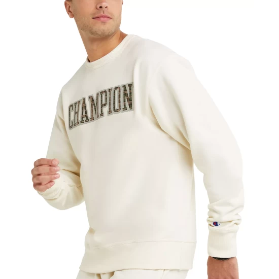 Promo π Champion Men's Powerblend Standard-Fit Logo-Print Fleece Sweatshirt Black π - Image 3