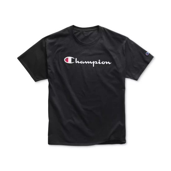 Budget ✔️ Champion Men's Script Logo T-Shirt Black ❤️ - Image 6