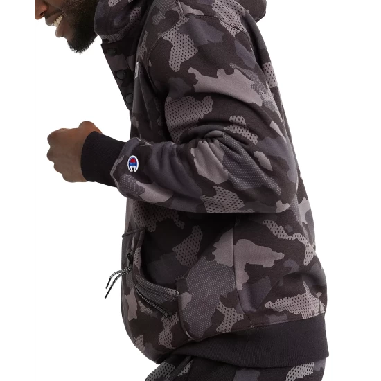 New β Champion Men's Urban Pursuits Standard-Fit Camouflage Fleece Hoodie Mesh Camo Cargo Olive π - Image 4