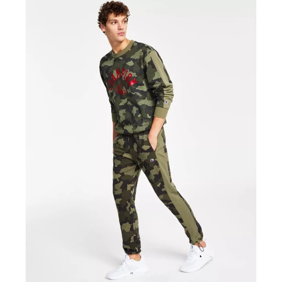 Coupon π Champion Men's Urban Pursuits Camo Pattern Fleece Drawstring Sweatpants Mesh Camo Cargo Olive/crg Olv π - Image 5