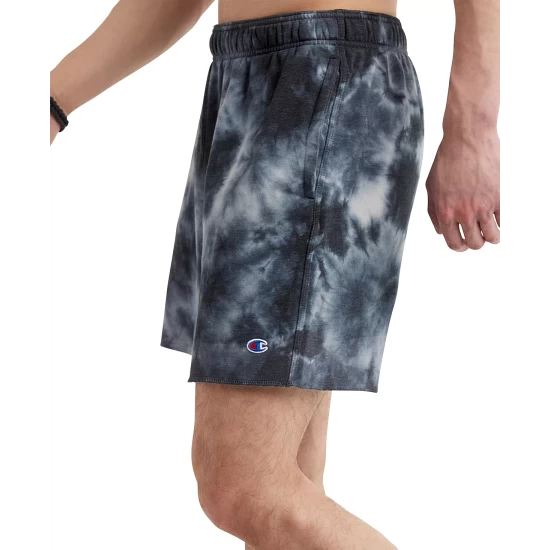 Promo π Champion Men's Crush Dye Fleece 7 Shorts Crush Dye Black β¨ - Image 4