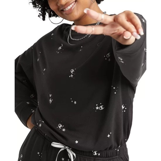 Deals π₯ Champion π© Women's Soft Touch Drawstring Sweatshirt C The Stars Black π - Image 4
