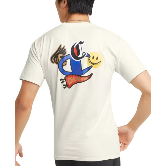 Buy π Champion Men's Classic Standard-Fit Logo Graphic T-Shirt White β