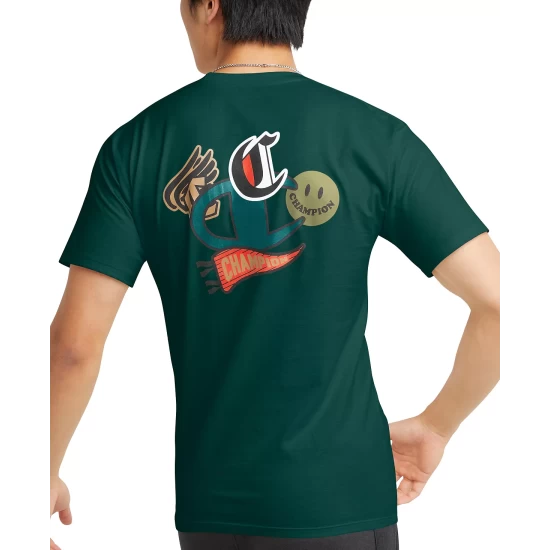 Buy π Champion Men's Classic Standard-Fit Logo Graphic T-Shirt White β - Image 2