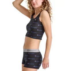 Best deal 🤩 Champion 👩 Women's Faux Leather Soft Touch 7/8 Tights Black 👏