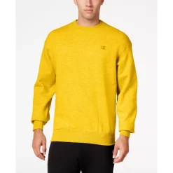 Promo 😉 Champion Men's Powerblend Standard-Fit Logo-Print Fleece Sweatshirt Black 😍