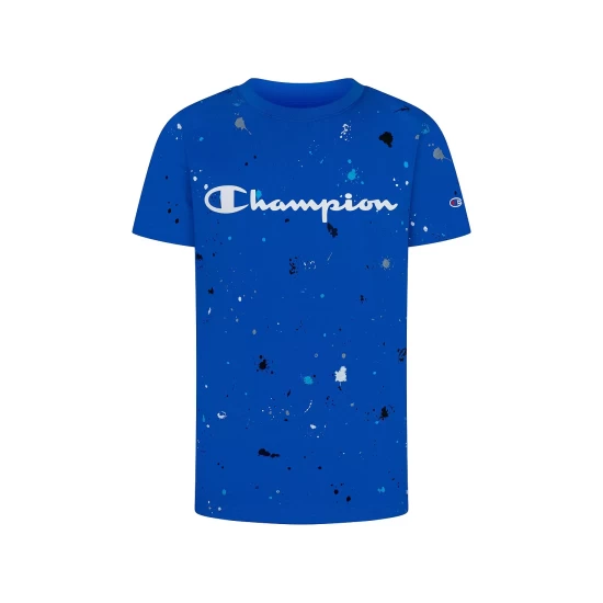 Wholesale π Champion Little Boys All-over Print Paint Splatter T-shirt Bozetto Blue β - Image 2