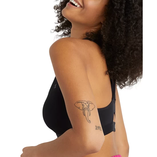 Wholesale π₯ Champion π© Women's The Absolute Eco Strappy-Racerback Sports Bra Black βοΈ