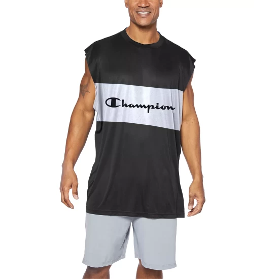 Buy β Champion Men's Relaxed-Fit Colorblocked Logo Muscle Tank Top Navy π― - Image 3