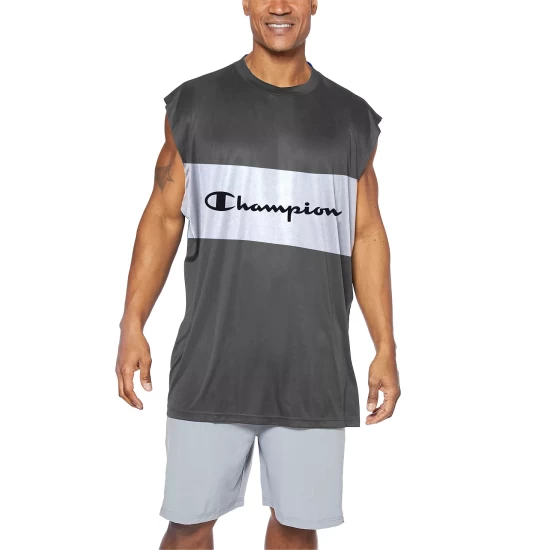 Buy β Champion Men's Relaxed-Fit Colorblocked Logo Muscle Tank Top Navy π― - Image 4