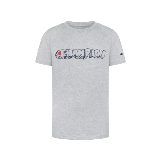 Discount ⨠Champion Little Boys Hand Drawn Block Script T-shirt Oxford Heather 𧨠- Image 3