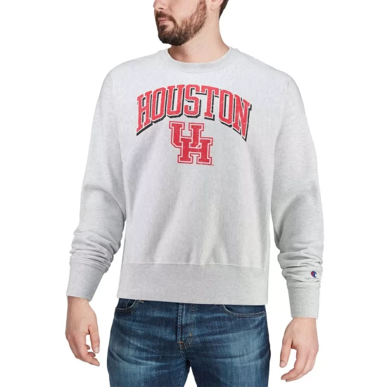 Outlet π― Champion Men's Gray UCLA Bruins Arch Over Logo Reverse Weave Pullover Sweatshirt π€© - Image 4