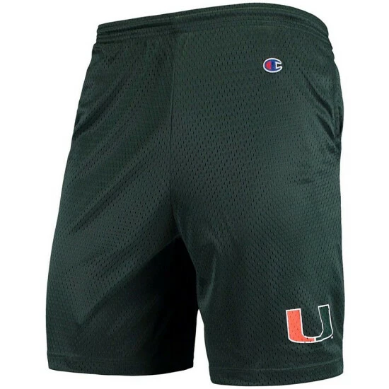Best deal π₯° Champion Men's Green Miami Hurricanes College Mesh Shorts π₯