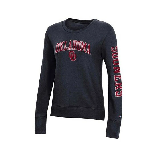 Wholesale 𧨠Champion π© Women's Black Oklahoma Sooners University 2.0 Fleece Sweatshirt π - Image 2