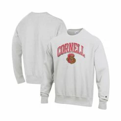 Top 10 😍 Champion Men's Gray Cornell Big Red Arch Over Logo Reverse Weave Pullover Sweatshirt 🎉
