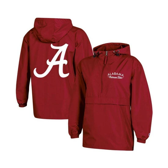 Budget π Champion π© Women's Crimson Alabama Crimson Tide Packable Half-Zip Light Rain Jacket π