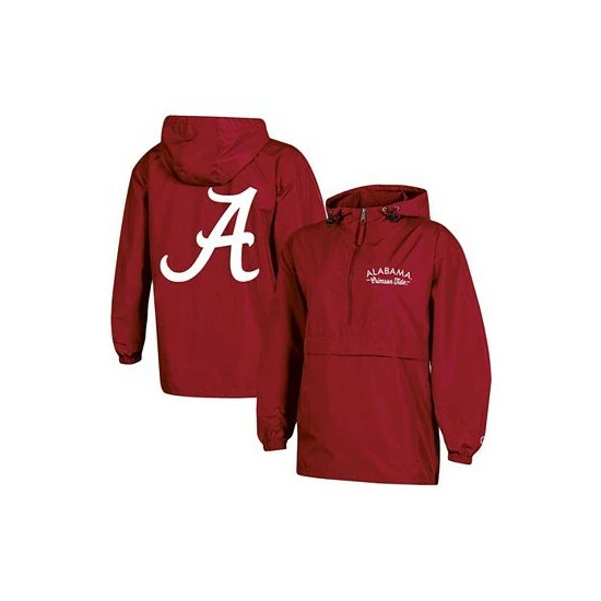 Budget π Champion π© Women's Crimson Alabama Crimson Tide Packable Half-Zip Light Rain Jacket π - Image 2