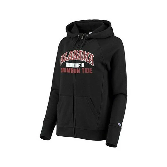 Outlet π€© Champion π© Women's Black Alabama Crimson Tide University Full-Zip Hoodie 𧨠- Image 2