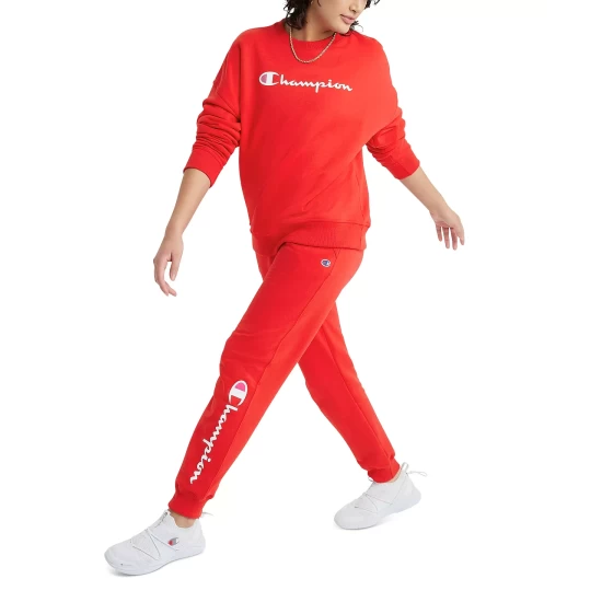 Cheapest π€© Champion Men's Vintage Wash Varsity Jogger Pants Solar Wash Cranberry Tart β