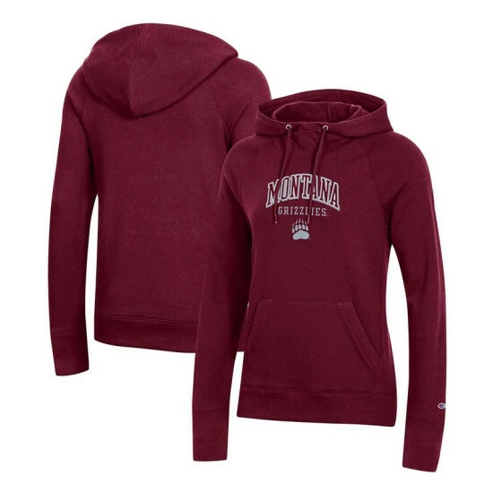 Cheap π Champion π© Women's Maroon Montana Grizzlies Arch Team Logo Pullover Hoodie π