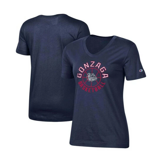 Best reviews of β Champion π© Women's Navy Gonzaga Bulldogs π Basketball V-Neck T-shirt π