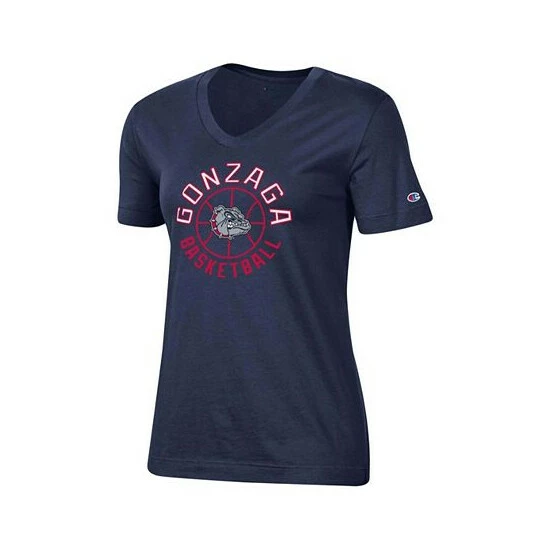 Best reviews of β Champion π© Women's Navy Gonzaga Bulldogs π Basketball V-Neck T-shirt π - Image 3