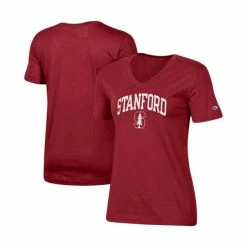 Cheap 🤩 Champion 👩 Women's Cardinal Stanford Cardinal University Arch Logo V-Neck T-shirt 🌟