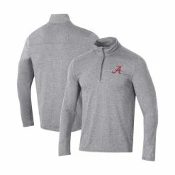 Best deal 😀 Champion Men's Heathered Gray Alabama Crimson Tide Field Day Team Quarter-Zip Jacket ⭐