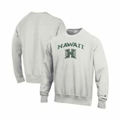 Brand new 🔔 Champion Men's Gray Hawaii Warriors Arch Over Logo Reverse Weave Pullover Sweatshirt 🥰