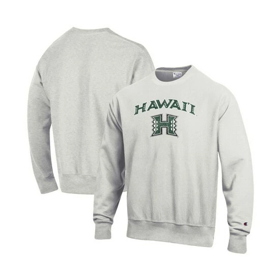 Brand new π Champion Men's Gray Hawaii Warriors Arch Over Logo Reverse Weave Pullover Sweatshirt π₯°